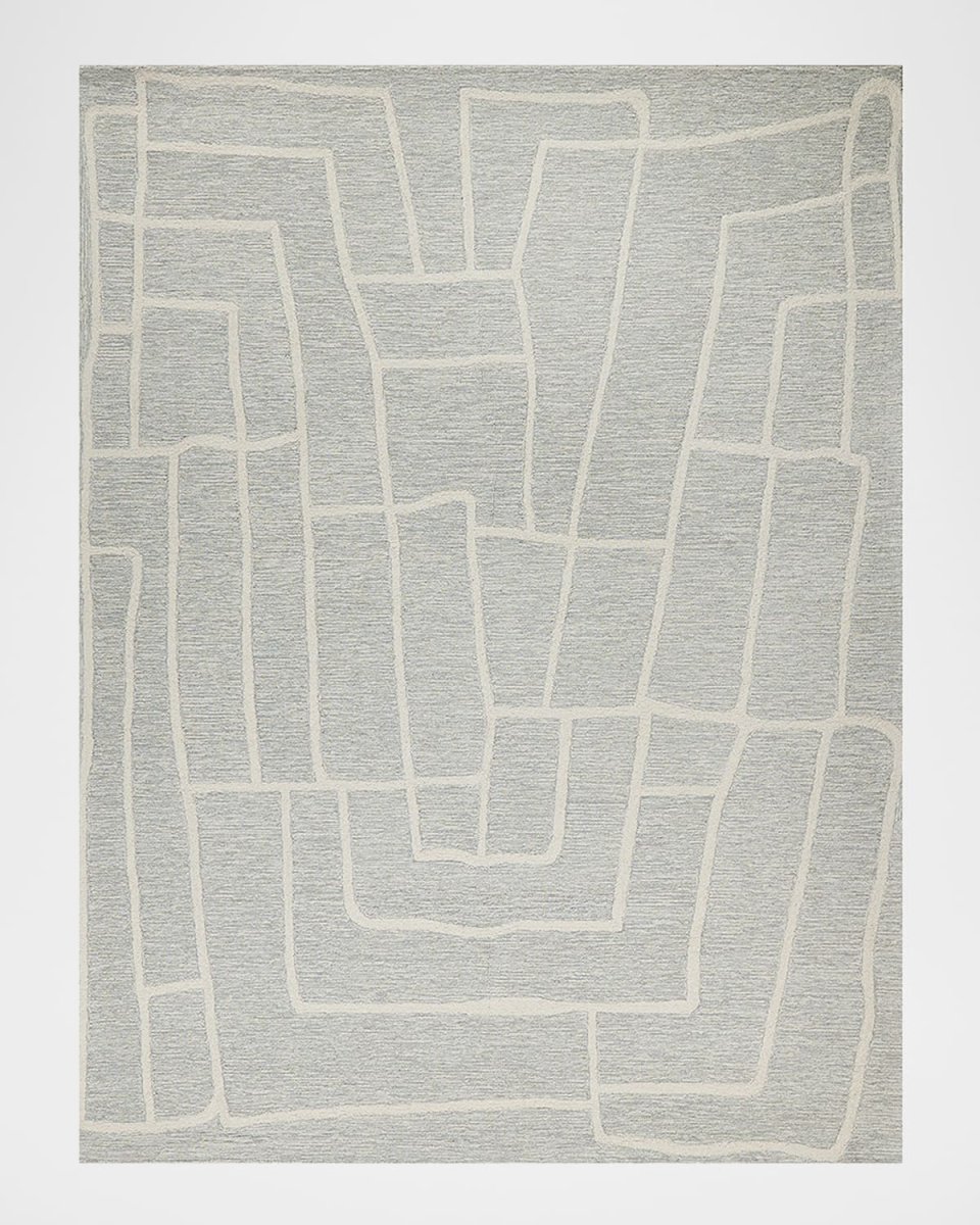 Tangiers Hand-Tufted Blue/Ivory Rug, 12' x 15'